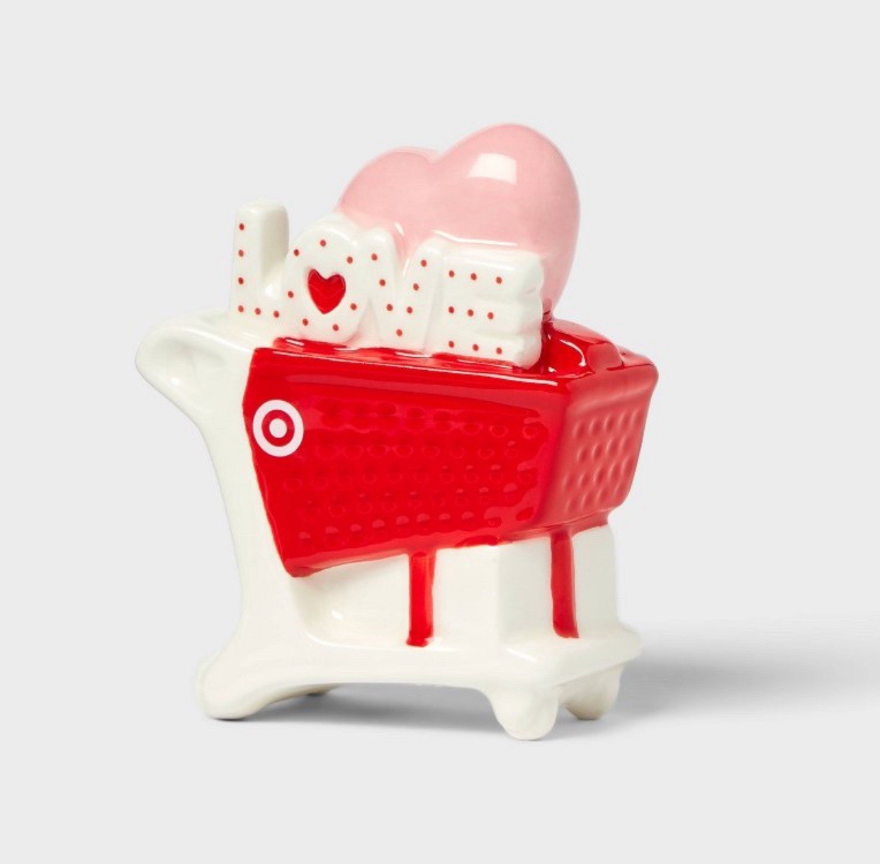 Valentine's Day Ceramic Heart Shopping Cart Figurine Target Spritz 2025 - Bellso